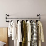 70.8” Industrial Pipe Clothes Rack Detachable Hanging Bar