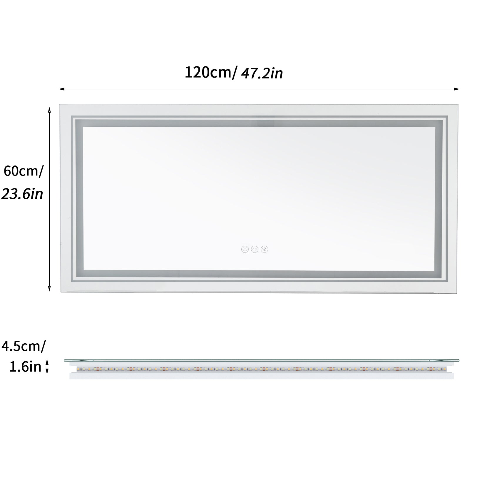 Rectangle Led Backlit Bathroom Vanity Mirror For Bathroom Makeover