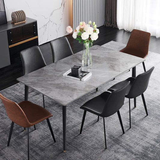 Kitchen Dining Table - Sintered Stone, Rectangular Dining Table No Cha ...
