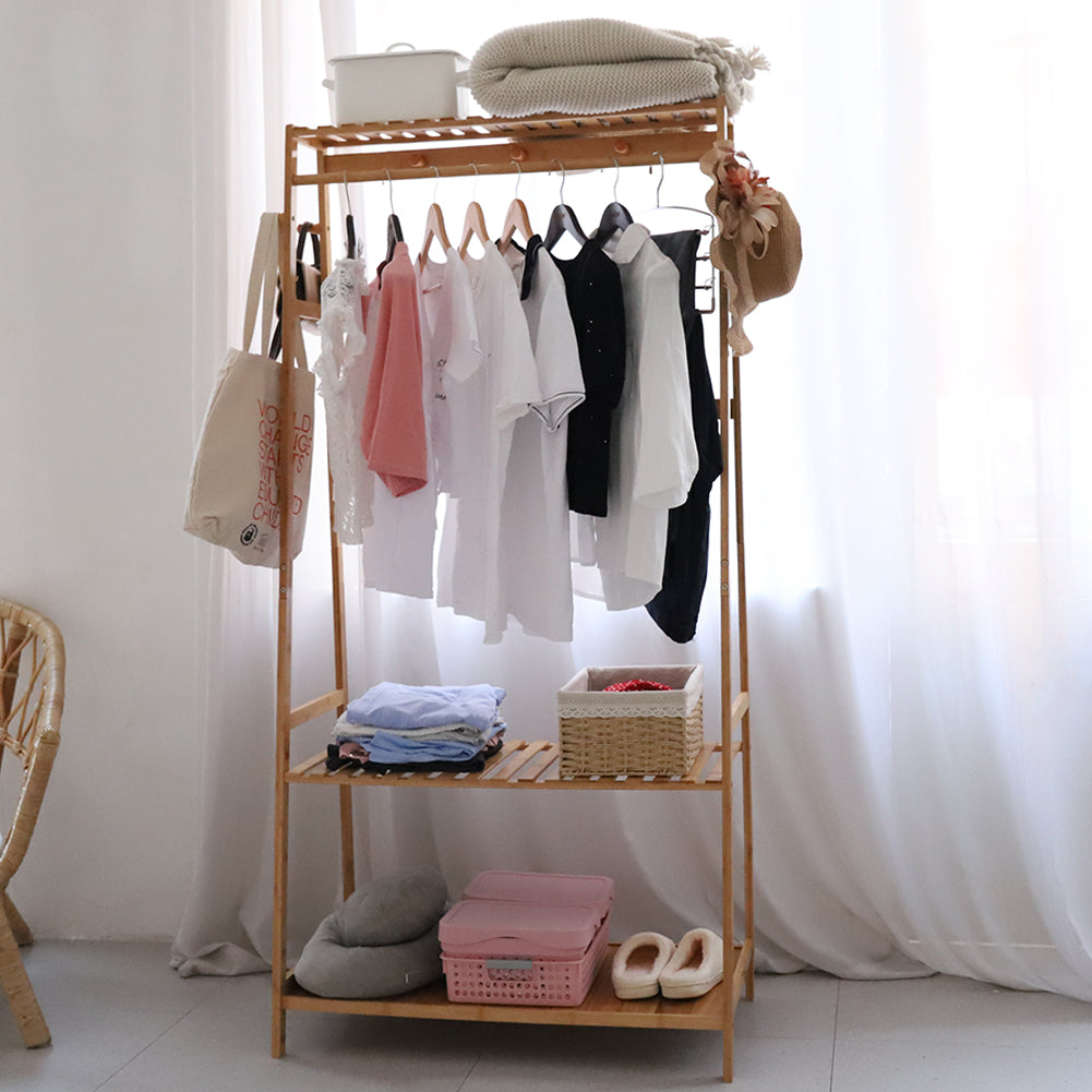 Environmental-friendly Bamboo Garment Clothes Stand