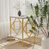 golden side table with sintered stone top