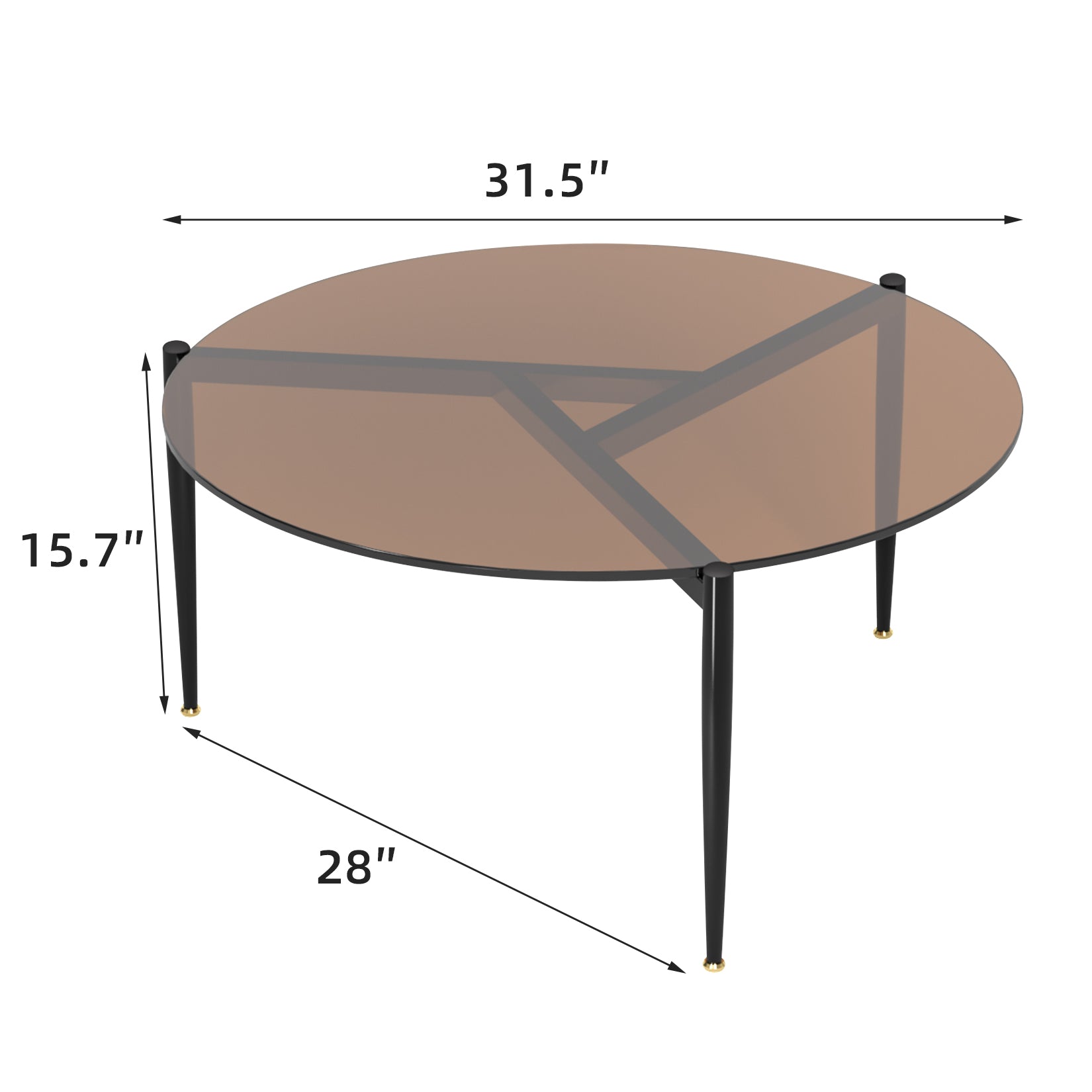 Round Tempered Glass Coffee Table