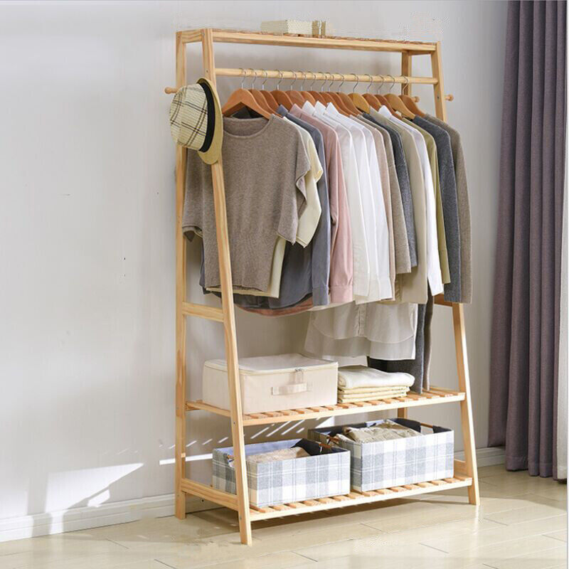 Bamboo Clothes Stand with Shelf Eco-Friendly, Space-Saving Coat Rack