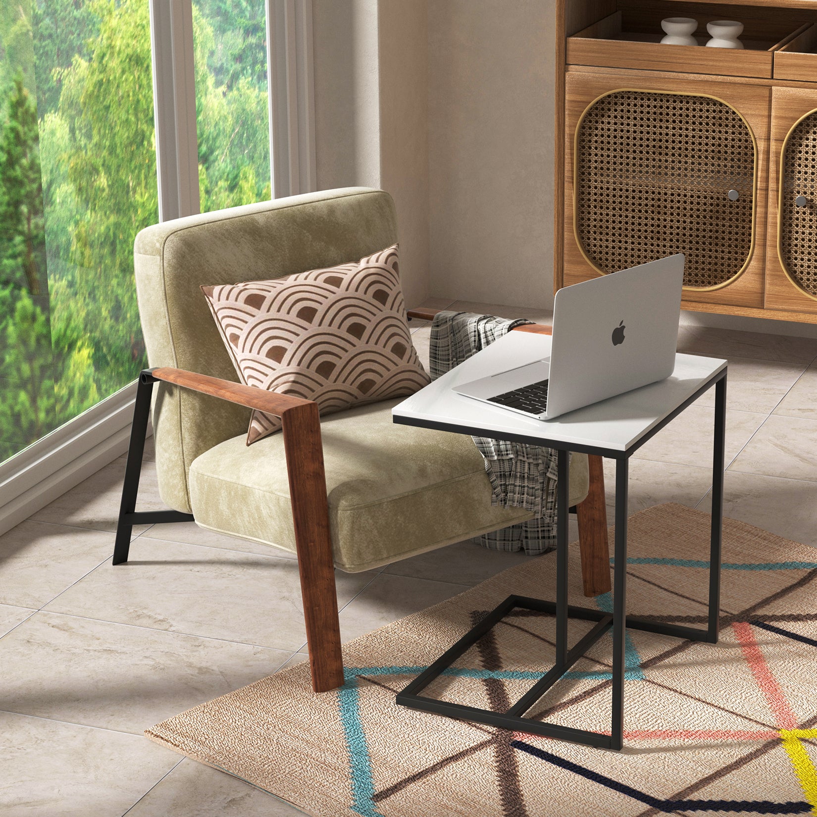 Fancy C Shaped Side End Table