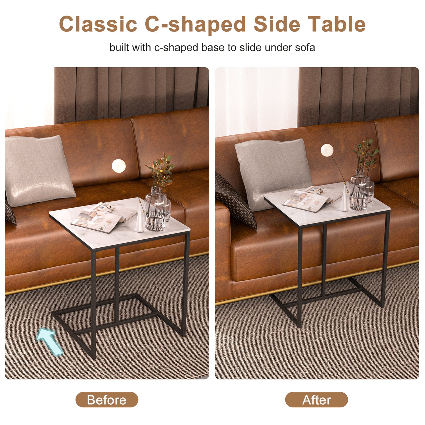 Fancy C Shaped Side End Table